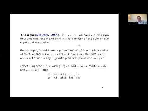 Carl Pomerance: The Erdős--Straus conjecture (NTWS 281)