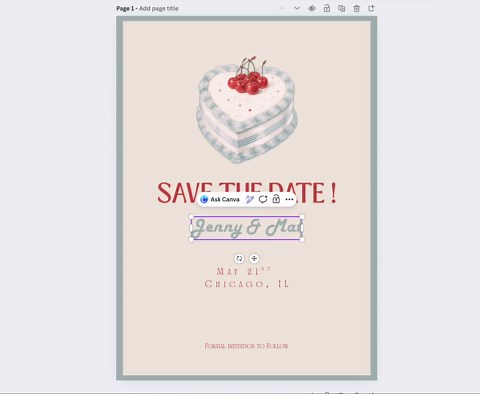 Editable Save the Date Card – Modern Playful Retro-chic Retro Heart Wedding Cake Style (5x7") - Etsy