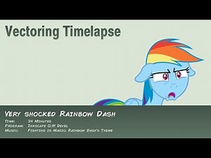 Vectoring Timelapse: Very shocked Rainbow Dash
