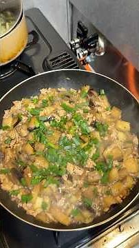 Stirred fried eggplant with chicken #daily_life_in_japan #cooking #sushilife #hokkaidojapan