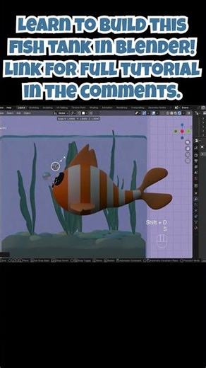 Blender 3D Fish Tank Tutorial for Beginners #blender #3dart #beginner #shorts #shortsfeed