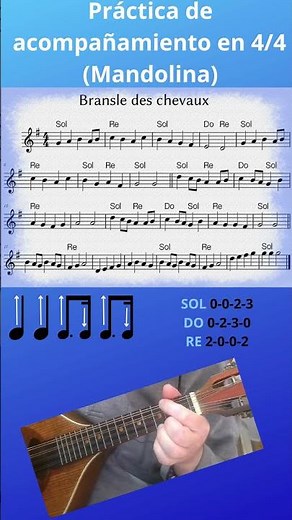 Acompañamiento fácil con mandolina 🎶 Ritmo sencillo en Sol, Do y Re