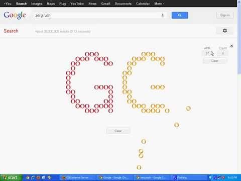 "Zerg Rush" Google Easter Egg - Play StarCraft on Google