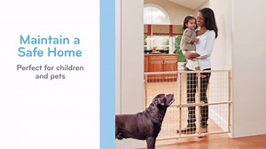 Position & Lock Tall and Wide Value Adjustable Baby Gate (Natural)