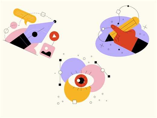 Еhree looped motion-design animations