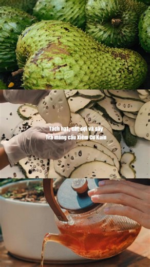 Trà được làm từ trái mãng cầu Xiêm tươi, thu hoạch tại vùng đất đỏ bazan giàu dinh dưỡng từ Cư Kuin, Đắk Lắk. Trái mãng cầu được thu hoạch ở thời điểm da căng đều, nở gai và có độ già phù hợp, trải qua công đoạn chọn lọc, cắt sợi, sấy lạnh, rang sao để thành trà. Chỉ cần một ít trà (4-6g), một ấm nước sôi và vài phút thong thả là bạn đã có ngay một tách trà mãng cầu thơm dịu, dễ chịu cho cơ thể. | Darlac 1857