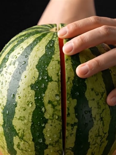 Satisfying Watermelon Slicing with real sounds! #asmr #asmrsounds #fyp #viral