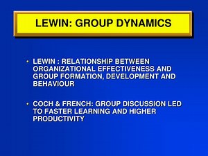 LEWIN: GROUP DYNAMICS - SlideServe