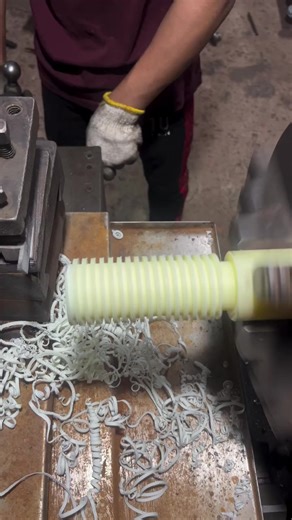 #threadcutting #teflon #lathemachine #machining #satisfying