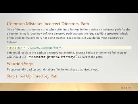 How to Create a Local Folder and Backup Your Android Database File Efficiently