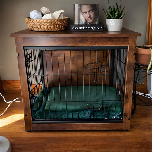 Handcrafted Wooden Crate Furniture, Rustic Indoor Kennel Table, Double Doors, Small to XL - Etsy