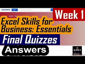 Coursera| Excel Skills for Business: Essentials| Final Quiz/Answers/Solutions| Week 1