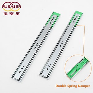 [Hot Item] Cabinet Hardware 45mm 3-Fold Soft Close Ball Bearing Drawer Slide Rails Telescopic Channel