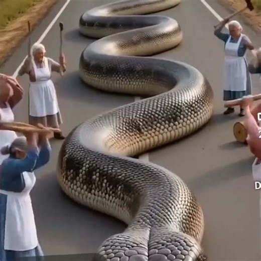 Quick Rescue Saves Life# . Cow in Danger! Giant Python Attack Ends with Daring Rescue#