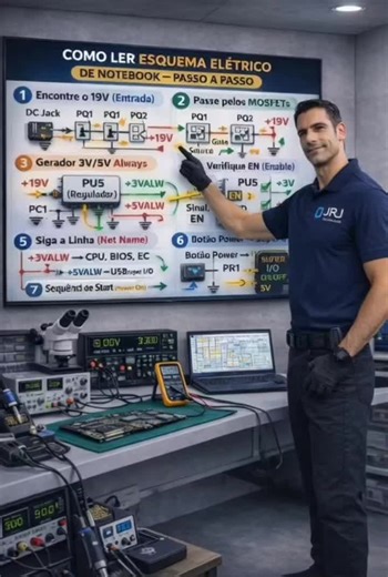 Quer aprender a ler e interpretar esquemas elétricos de notebook? Aprenda a seguir a linha de alimentação, testar MOSFETs e diagnosticar defeitos de verdade. Chega de trocar peça no escuro. Me chama no privado 🔧💻 #brssil🇧🇷 #fy #live #tecnologia l#virliza @JRJ TECNOLOGIA @JRJ TECNOLOGIA @JRJ TECNOLOGIA