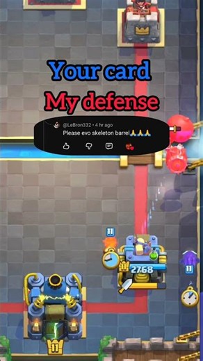 Evo skeleton barrel vs 2 Elixir #clashroyale
