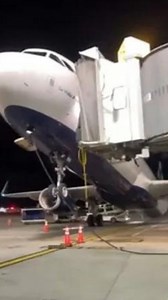 JetBlue plane tilts back while unloading at JFK Airport in New York #dailymirror #breakingnews #newyork #plane #airplane #airport | The Mirror