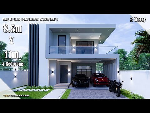 House Design | Simple House Design | 8.5m x 11m 2 Storey | 4 Bedrooms