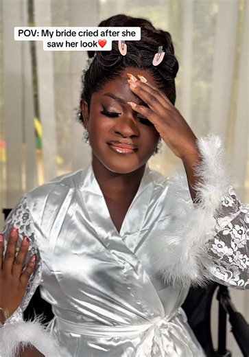 Emotional Bride's Reaction to Stunning Wedding Look