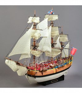 Maquette Bateau Bois Navire Britannique HMS Endeavour 1:65