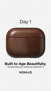 Our Modern Leather Case case protects your AirPods from everyday wear and tear while giving them a sleek leather look. From day one to 100, your case will weather but not wear out, creating a handsome, rich character unique to you. | Nomad