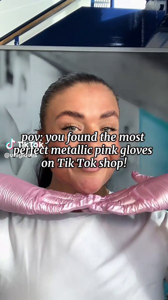 Perfect Metallic Pink Gloves Found on TikTok Shop