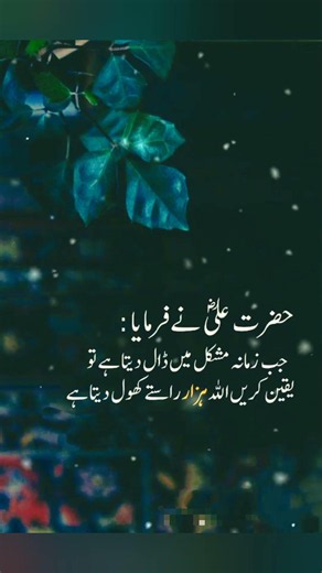 حضرت مولا علی شیر خدا فاتح خیبر رضی اللہ تعالیٰ عنہ کا فرمان مبارک ہے کہ جب زمانہ مشکل میں ڈال دیتا.