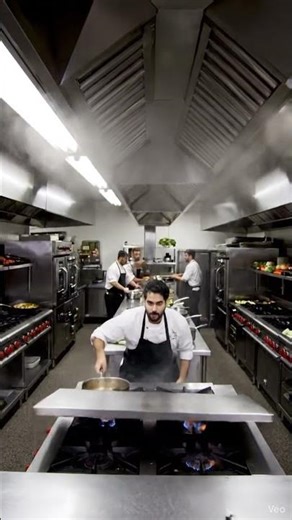 Ceiling Panel Drops in Open Kitchen 😨 #RestaurantAccident #CloseCall #cctv