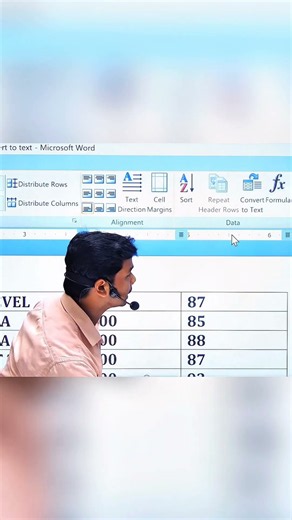 MS Word में Table को Text में कैसे बदलें? | Convert Table to Text #Shorts