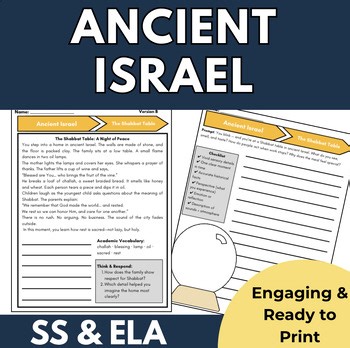 Ancient Israel / A Day in the life / Social Studies & ELA Middle School Writing