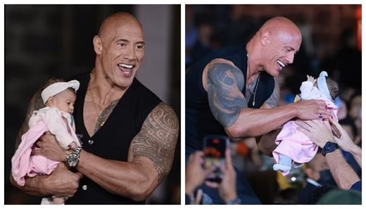 Dwayne Johnson flaunts his incredible physique in black waistcoat during 'Black Adam' event