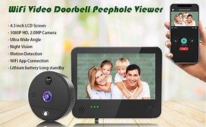 Watch 1080P WiFi Video Doorbell Peephole Camera Home Door Viewer on Amazon Live