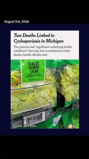 I started telling people in early 2025 that the cuts to these departments would result in significant disease increases. Here we are, two people have died. #cyclospora #health #wellness #publichealth #Science