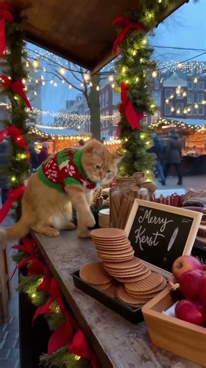 Snowy Streets of Amsterdam: A Cat's Winter Wonderland