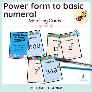 Matching Card Activity: Power form to basic numeral