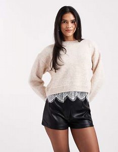 ASOS DESIGN leather look tailored shorts in black | ASOS