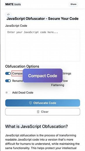 JavaScript Obfuscator - Secure Your Code for FREE #Shorts