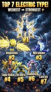 World's Top 7 Electric-Type Pokémon Ranking ⚡ | Weakest to Strongest | Best Electric Pokémon