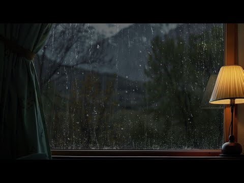 🔴 Rain & Thunder Mountain Cabin Window | Relaxing Sounds for Sleep, Insomnia, Study, PTSD