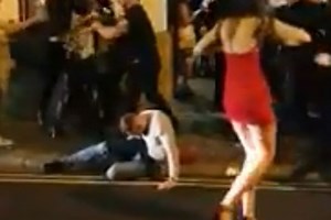 Video: Brawl captured outside Ollie's nightclub
