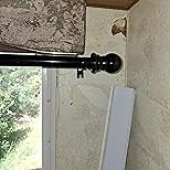 Curtain Rod Bracket Adjustable, Drapery Rod Holder Hooks Support Hangers for 1 inch Diameter Window Curtain Rods (Brown, 3-Pack)