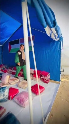 توزيع البطاطين الشتويه علي المخيمات🇵🇸 #gaza #غزة #india