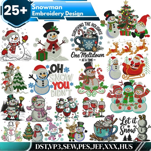 Snowman Embroidery Design, Christmas Embroidery, Cute Snowman Embroidery, Xmas Embroidery, Snow Embroidery, Machine Embroidery Design - Etsy Australia