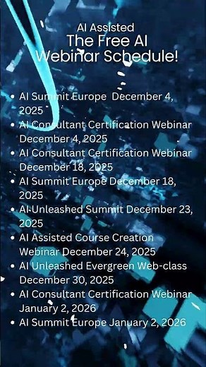 Back to Back AI Training Schedule! Join for Free!