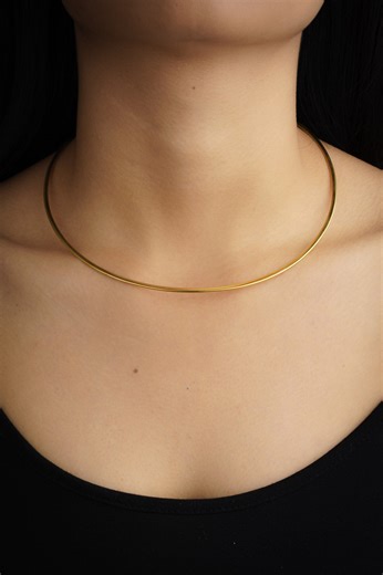 Gold Plated Brass Neck Cuff: Minimalist Open Choker - Etsy