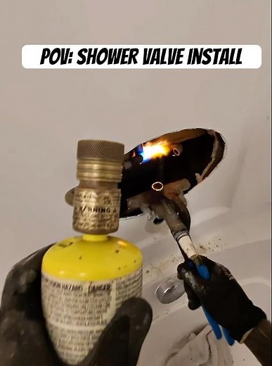 Step-by-Step Moen Posi-Temp Shower Valve Install 🚿 #short #shorts #fyp #foryou #diy #asmr #yt #fun