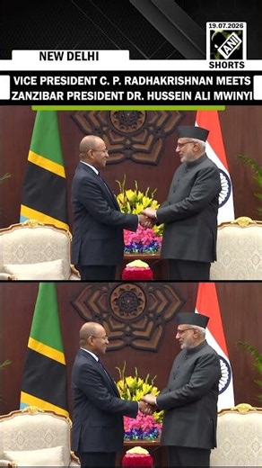 Vice President C. P. Radhakrishnan meets Zanzibar President Dr. Hussein Ali at Uprashtrapati Bhawan