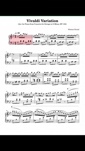 Vivaldi Variation Piano Sheet Music | Classical Piano Experience