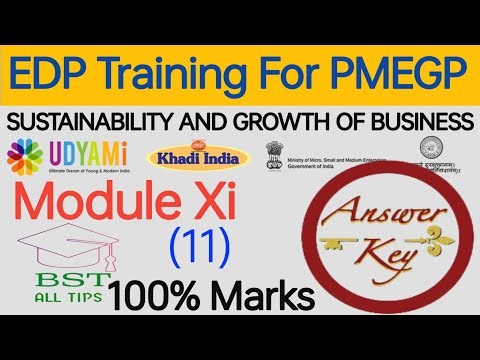 Online EDP Training For PMEGP Loan ।। Module 11।। MODULE XI: SUSTAINABILITY AND GROWTH OF BUSINESS