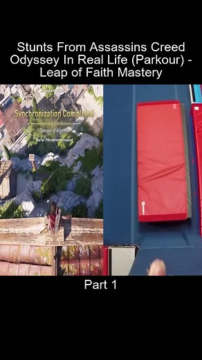 Part_1 Stunts From Assassins Creed Odyssey In Real Life Parkour Leap of Faith Mastery MINECRAFT PARKOUR OBSTACLE COURSE - Real-Life Parkour Inspired by Minecraft